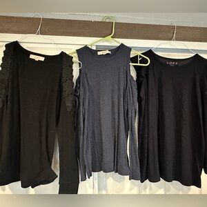 Loft Women’s XS Shoulder Cut-Out Sweaters/Long Sleeve Shirt Lot